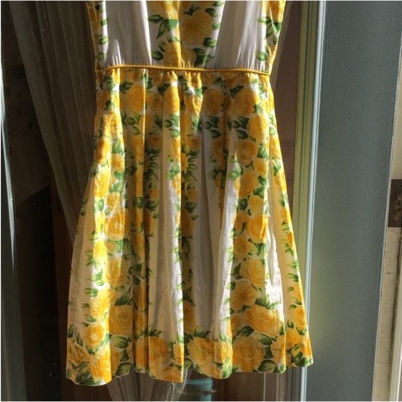 LOFT Yellow and Green Floral Dress Size 2P Petite Perfect For Summer - Picture 7 of 10